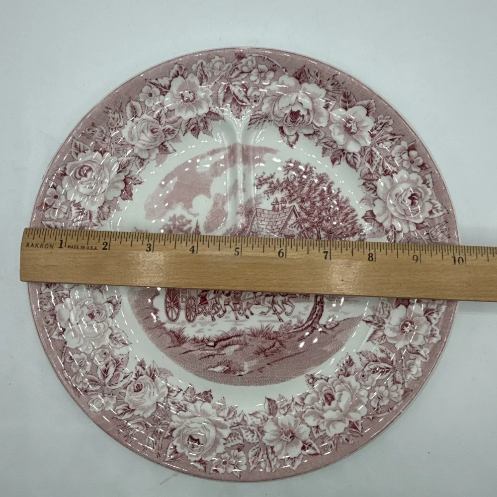Shenango China Roselyn Castle Grill Plate Pink 10 3/8